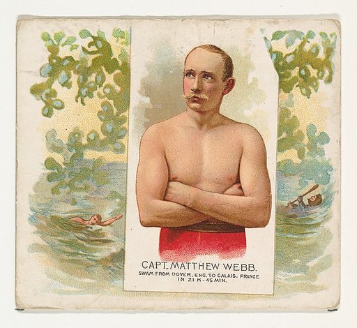 Captain Matthew Webb, Swam From Dover, England to Calais, France, from World's Champions, Second Series (N43) for Allen & Ginter Cigarettes