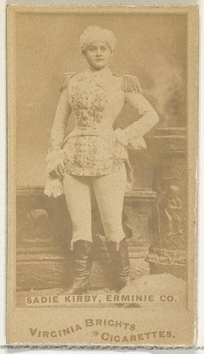 Sadie Kirby, Erminie Co., from the Actors and Actresses series (N45, Type 1) for Virginia Brights Cigarettes
