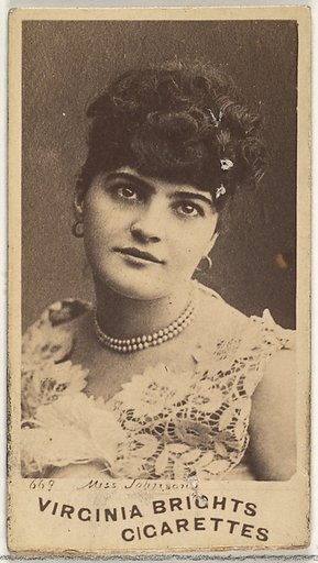 Card 669, Miss Johnson, from the Actors and Actresses series (N45, Type 1) for Virginia Brights Cigarettes