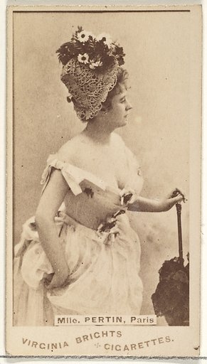 Mlle. Pertin, Paris, from the Actors and Actresses series (N45, Type 1) for Virginia Brights Cigarettes