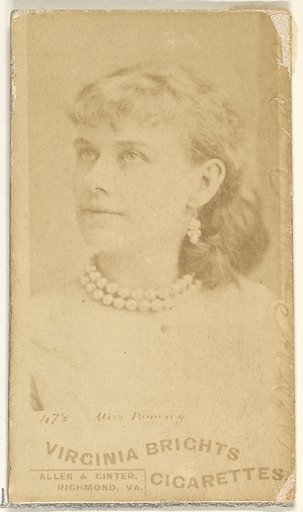 Card 478, Miss Pomeroy, from the Actors and Actresses series (N45, Type 1) for Virginia Brights Cigarettes