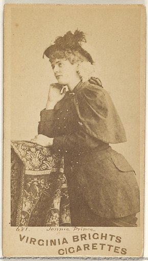Card 681, Jennie Prince, from the Actors and Actresses series (N45, Type 1) for Virginia Brights Cigarettes