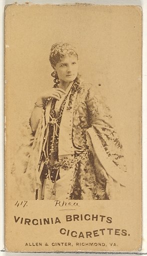 Card 417, Rhea, from the Actors and Actresses series (N45, Type 1) for Virginia Brights Cigarettes