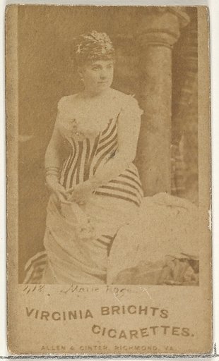 Card 418, Marie Roge, from the Actors and Actresses series (N45, Type 1) for Virginia Brights Cigarettes