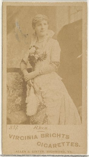 Card 337, Rhea, from the Actors and Actresses series (N45, Type 1) for Virginia Brights Cigarettes