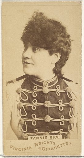 Fanny Rice, from the Actors and Actresses series (N45, Type 1) for Virginia Brights Cigarettes