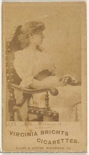 Card 273, Miss Milwood, from the Actors and Actresses series (N45, Type 1) for Virginia Brights Cigarettes