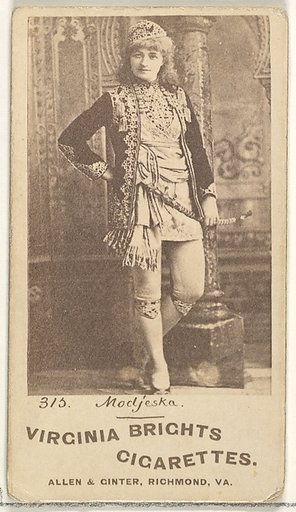 Card 315, Modjeska, from the Actors and Actresses series (N45, Type 1) for Virginia Brights Cigarettes
