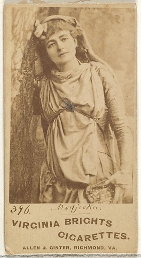 Card 396, Modjeska, from the Actors and Actresses series (N45, Type 1) for Virginia Brights Cigarettes