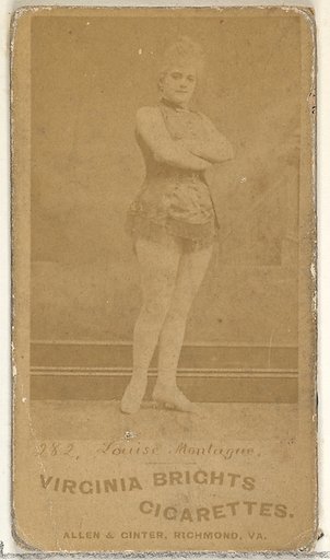 Card 282, Louise Montague, from the Actors and Actresses series (N45, Type 1) for Virginia Brights Cigarettes