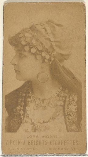 Lora Monti, from the Actors and Actresses series (N45, Type 1) for Virginia Brights Cigarettes