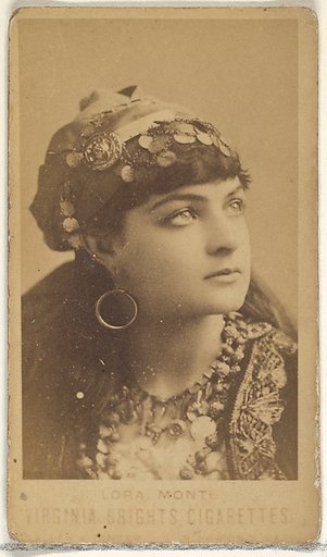 Lora Monti, from the Actors and Actresses series (N45, Type 1) for Virginia Brights Cigarettes