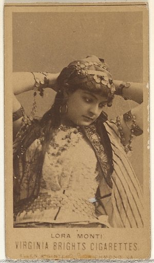 Lora Monti, from the Actors and Actresses series (N45, Type 1) for Virginia Brights Cigarettes