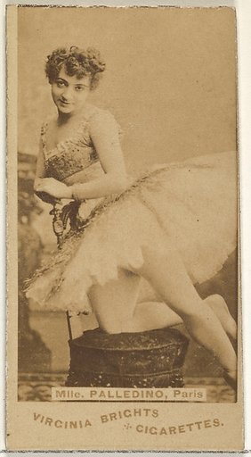 Mlle. Palledino, Paris, from the Actors and Actresses series (N45, Type 1) for Virginia Brights Cigarettes