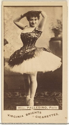Mlle. Palledino, Paris, from the Actors and Actresses series (N45, Type 1) for Virginia Brights Cigarettes