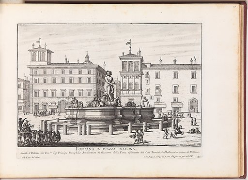 Fontana in Piazza Navona [Fontana del Moro], from "La Fontane di Roma nelle Piazze e Luoghi Publici (...)"