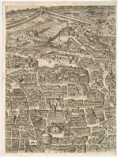 Plan of the City of Rome. Part 3 with the Santa Maria Maggiore, the Pantheon and Trajan's Column