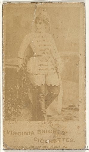 Card 447, Dana Willy, from the Actors and Actresses series (N45, Type 1) for Virginia Brights Cigarettes