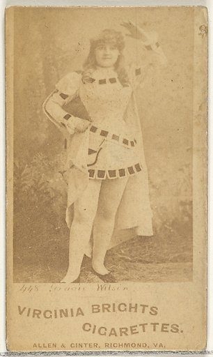 Card 448, Gracie Wilson, from the Actors and Actresses series (N45, Type 1) for Virginia Brights Cigarettes