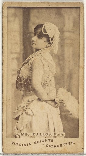 Mlle. Zuillos, Paris, from the Actors and Actresses series (N45, Type 1) for Virginia Brights Cigarettes