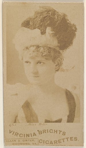 Card 485, Miss Behr, from the Actors and Actresses series (N45, Type 1) for Virginia Brights Cigarettes