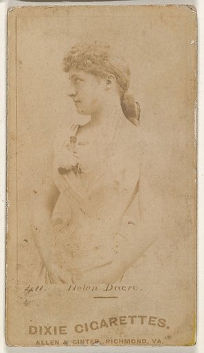 Card 411, Helen Dacre, from the Actors and Actresses series (N45, Type 1) for Virginia Brights Cigarettes
