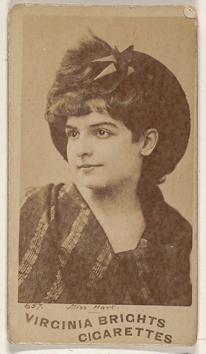 Card 657, Miss Hart, from the Actors and Actresses series (N45, Type 1) for Virginia Brights Cigarettes