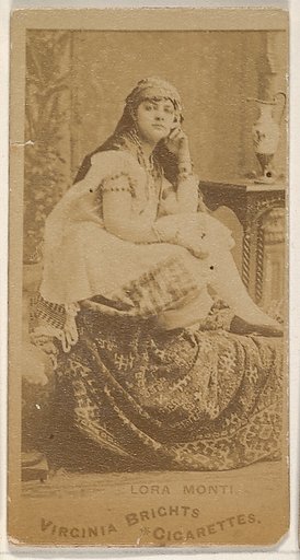 Lora Monti, from the Actors and Actresses series (N45, Type 1) for Virginia Brights Cigarettes