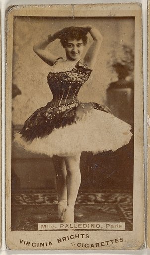 Mlle. Palledino, Paris, from the Actors and Actresses series (N45, Type 1) for Virginia Brights Cigarettes