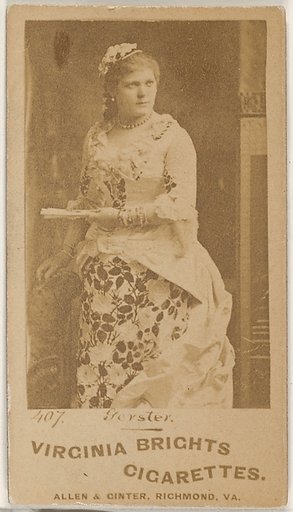 Card 407, Gerster, from the Actors and Actresses series (N45, Type 1) for Virginia Brights Cigarettes