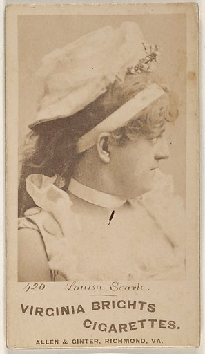 Card 420, Louisa Searle, from the Actors and Actresses series (N45, Type 1) for Virginia Brights Cigarettes