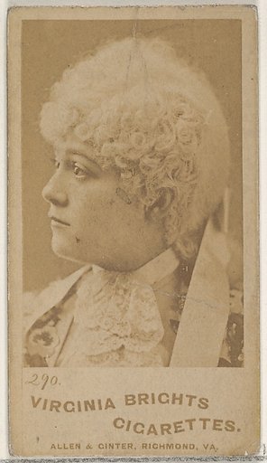Card 290, from the Actors and Actresses series (N45, Type 4) for Virginia Brights Cigarettes