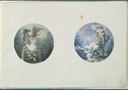 Two Costume Designs or Portrait Types
