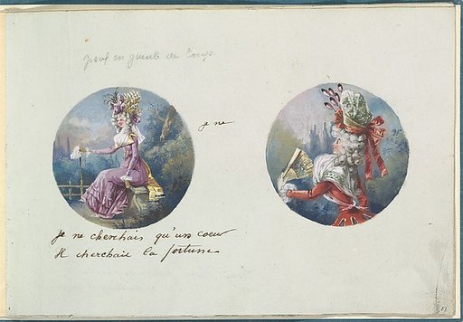 Two Costume Designs or Portrait Types
