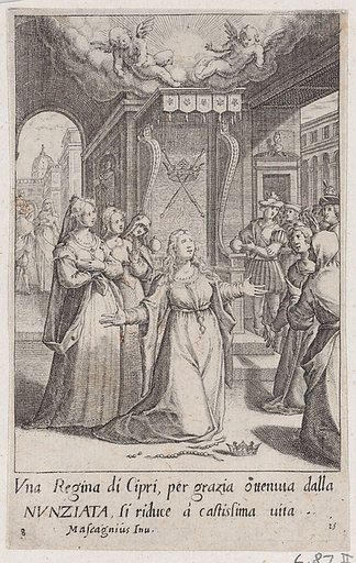 The Queen of Cyprus, from Scelta d'Alcuni Miracoli e Grazie della Santissima Nunziata di Firenze (Selection of Some Miracles and Graces that Occurred in the Church of the Annunziata in Florence)