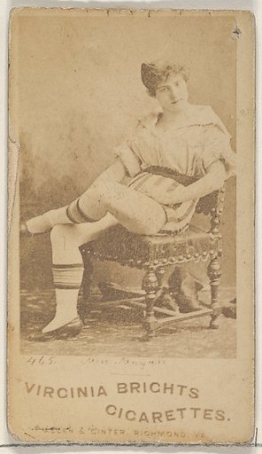 Card 465, Miss Mayall, from the Actors and Actresses series (N45, Type 5) for Virginia Brights Cigarettes