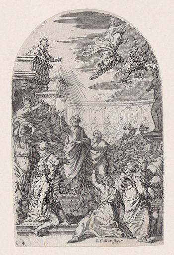 The Fall of Simon the Magician, plate 4 from "Les Tableaux de Rome, Les Eglises Jubilaires" (The Paintings of Rome, The Churches Jubilee)