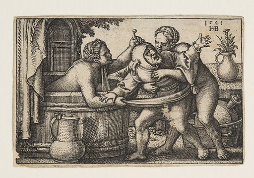 Buffoon and the Two Bathing Women