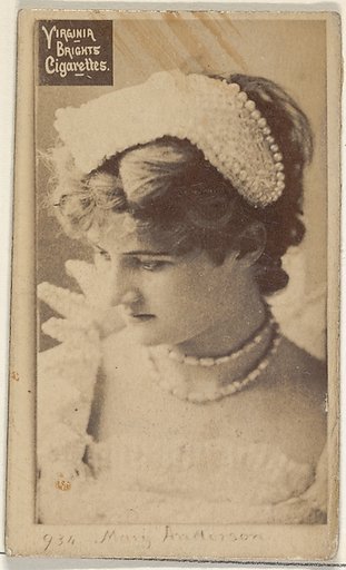 Card 934, Mary Anderson, from the Actors and Actresses series (N45, Type 2) for Virginia Brights Cigarettes