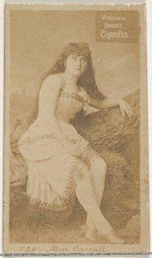 Card 720, Miss Carroll, from the Actors and Actresses series (N45, Type 2) for Virginia Brights Cigarettes