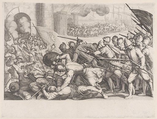 Les Troupes Forcent la Porte d'une Ville (The Troops Force Their Way Through the Gate of a City), from La Vie de Ferdinand Ier de Médicis série appelée aussi Les Batailles des Médicis (The Life of Ferdinand I de'Medici also called The Medici Battles)