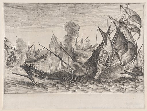 2e Combat Naval (Second Naval Battle), from La Vie de Ferdinand Ier de Médicis série appelée aussi Les Batailles des Médicis (The Life of Ferdinand I de'Medici also called The Medici Battles)