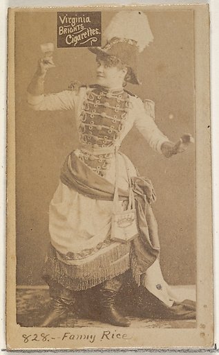 Card 828, Fanny Rice, from the Actors and Actresses series (N45, Type 2) for Virginia Brights Cigarettes