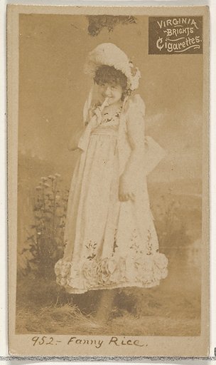 Card 952, Fanny Rice, from the Actors and Actresses series (N45, Type 2) for Virginia Brights Cigarettes