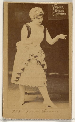 Card 753, Irene Verona, from the Actors and Actresses series (N45, Type 2) for Virginia Brights Cigarettes
