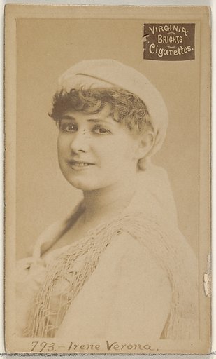 Card 793, Irene Verona, from the Actors and Actresses series (N45, Type 2) for Virginia Brights Cigarettes