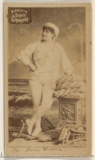 Card 781, Irene Verona, from the Actors and Actresses series (N45, Type 2) for Virginia Brights Cigarettes
