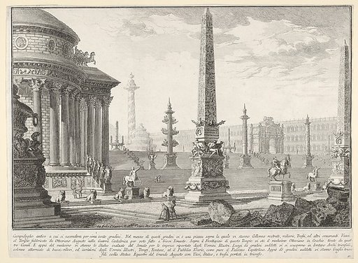 Plate 10: The ancient Capitol ascended by approximately one hundred steps [...] (Campidoglio antico a cui si ascendeva per circa cento gradini [...]), from "Part one of architecture and perspectives: drawn and etched by Gio. Batt'a Piranesi, Venetian Architect: dedicated to Nicola Giobbe" (Prima par
