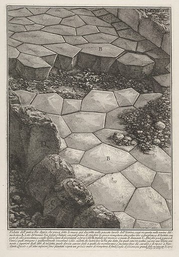 View of the stone pavement of the Appian Way (Veduta dell'antica Via Appia), from "Le Antichità Romane"