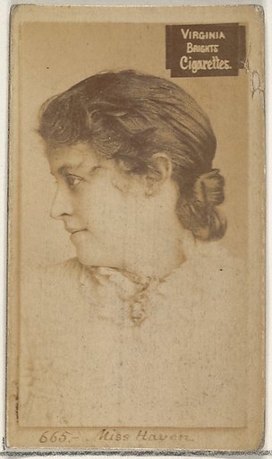 Card 665, Miss Haven, from the Actors and Actresses series (N45, Type 2) for Virginia Brights Cigarettes